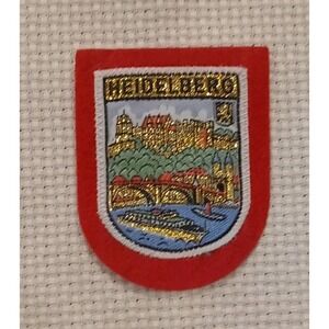 VTG Heidelberg Castle Patch‎ Germany Souvenir Badge Old Bridge Over Neckar River